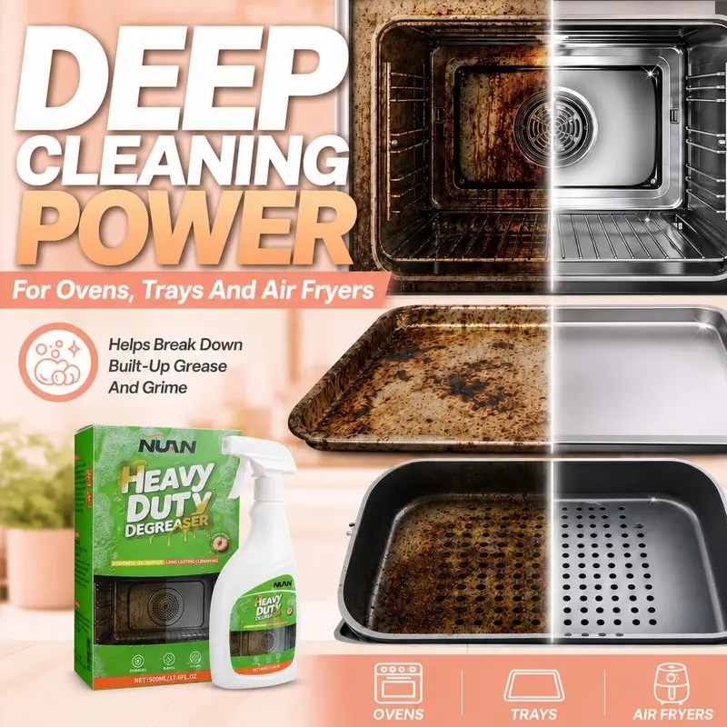 NUAN heavy duty degreaser-Range Hood Cleaner Spray, Heavy Duty Kitchen Grease Remover for Hood Filters, Stovetops, Backsplash & Stainless Steel Surfaces