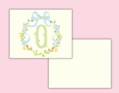 Floral Monogram Thank You Card Set by The Saltwater Press