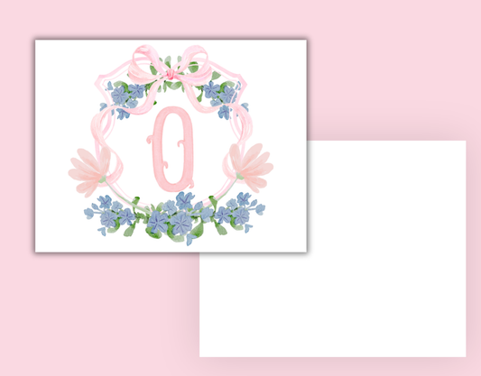 Floral Monogram Thank You Card Set by The Saltwater Press