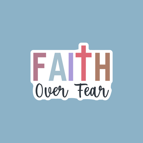 Faith Over Fear Christian Vinyl Sticker by The Saltwater Press