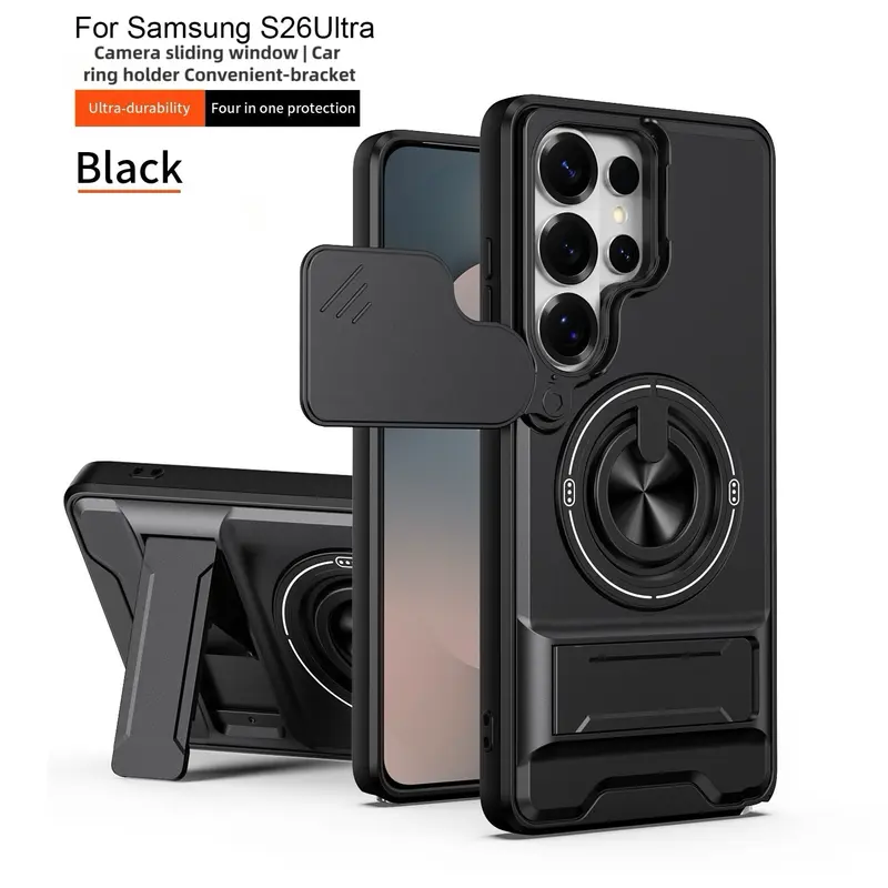 360° Rotating Ring Holder | Compatible with Samsung S25 Ultra/24/23/22/21 Series | Military-Grade Shockproof Armor Case | Full Lens Protection | Hardcore Anti-Yellowing TPU+PC Material