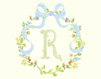 Floral Monogram Thank You Card Set by The Saltwater Press