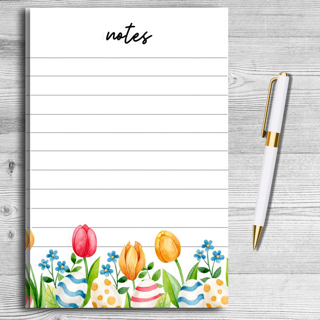Easter Egg and Tulips Notepad by The Saltwater Press