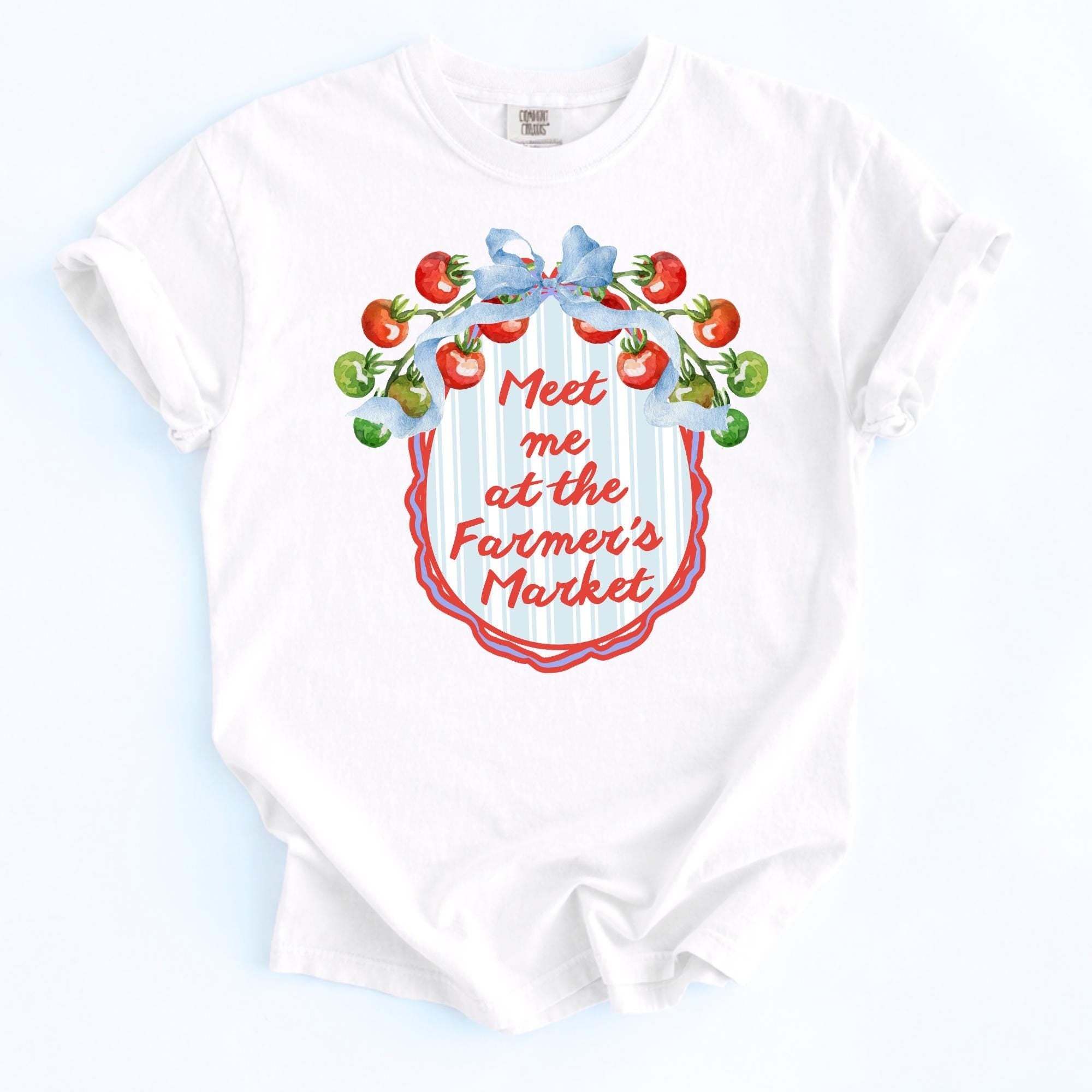Farmers Market Shirt – Watercolor Vegetable Garden Cottagecore Tee by The Saltwater Press