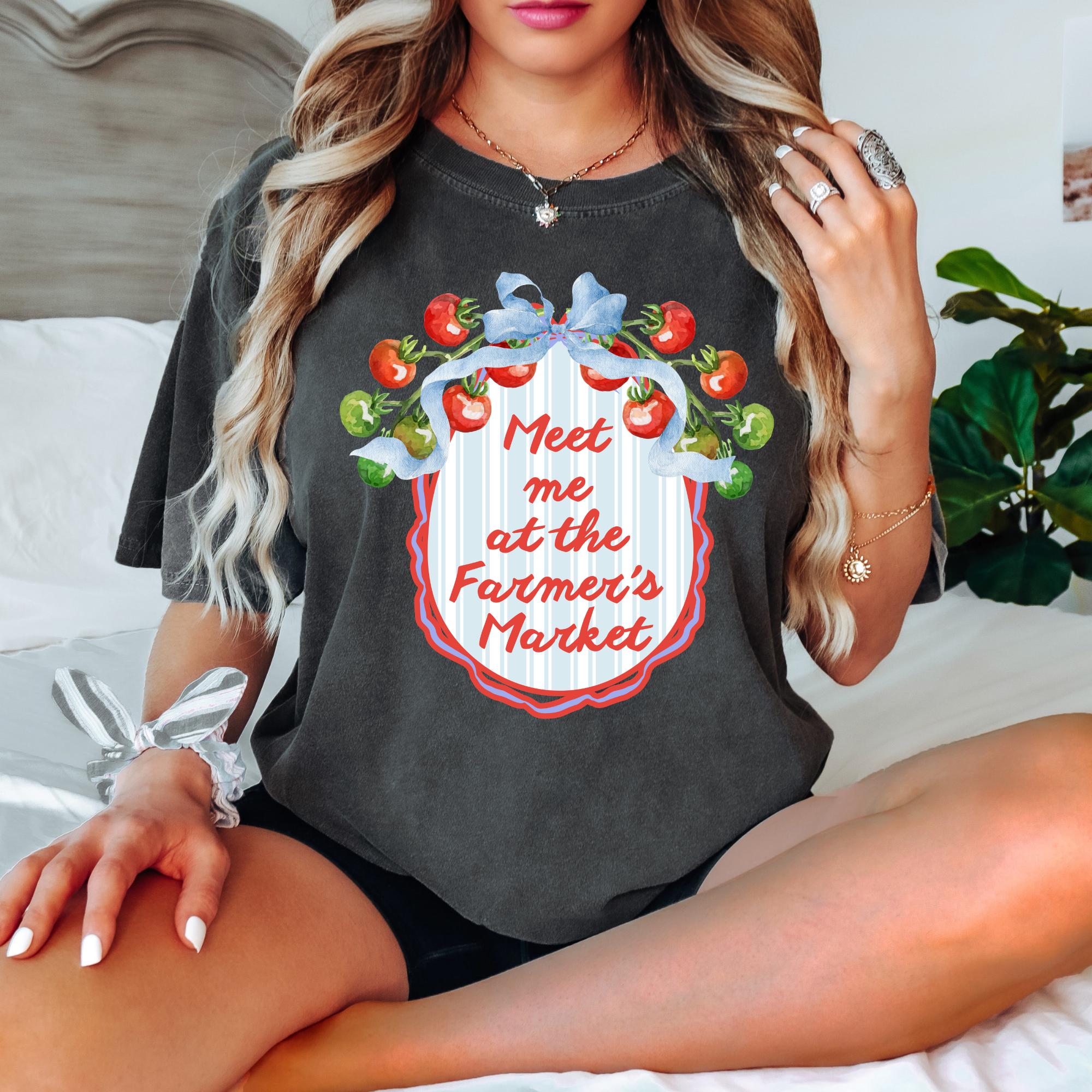 Farmers Market Shirt – Watercolor Vegetable Garden Cottagecore Tee by The Saltwater Press