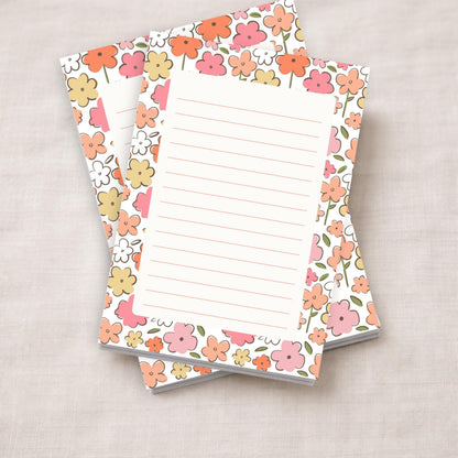 Floral Notepad – 50 Lined Tearoff Sheets Retro Botanical by The Saltwater Press
