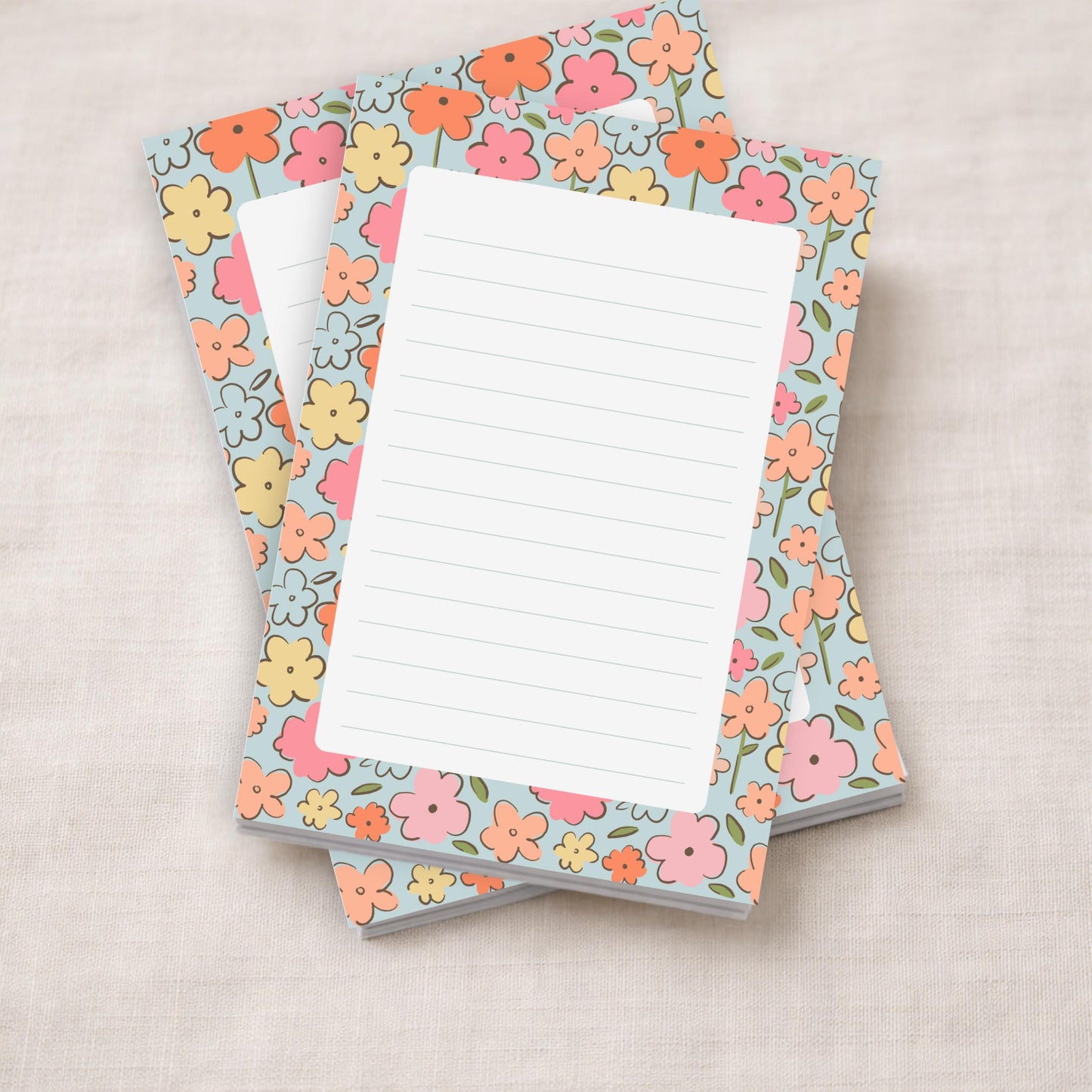Floral Notepad – 50 Lined Sheets Vintage Botanical Desk Stationery by The Saltwater Press