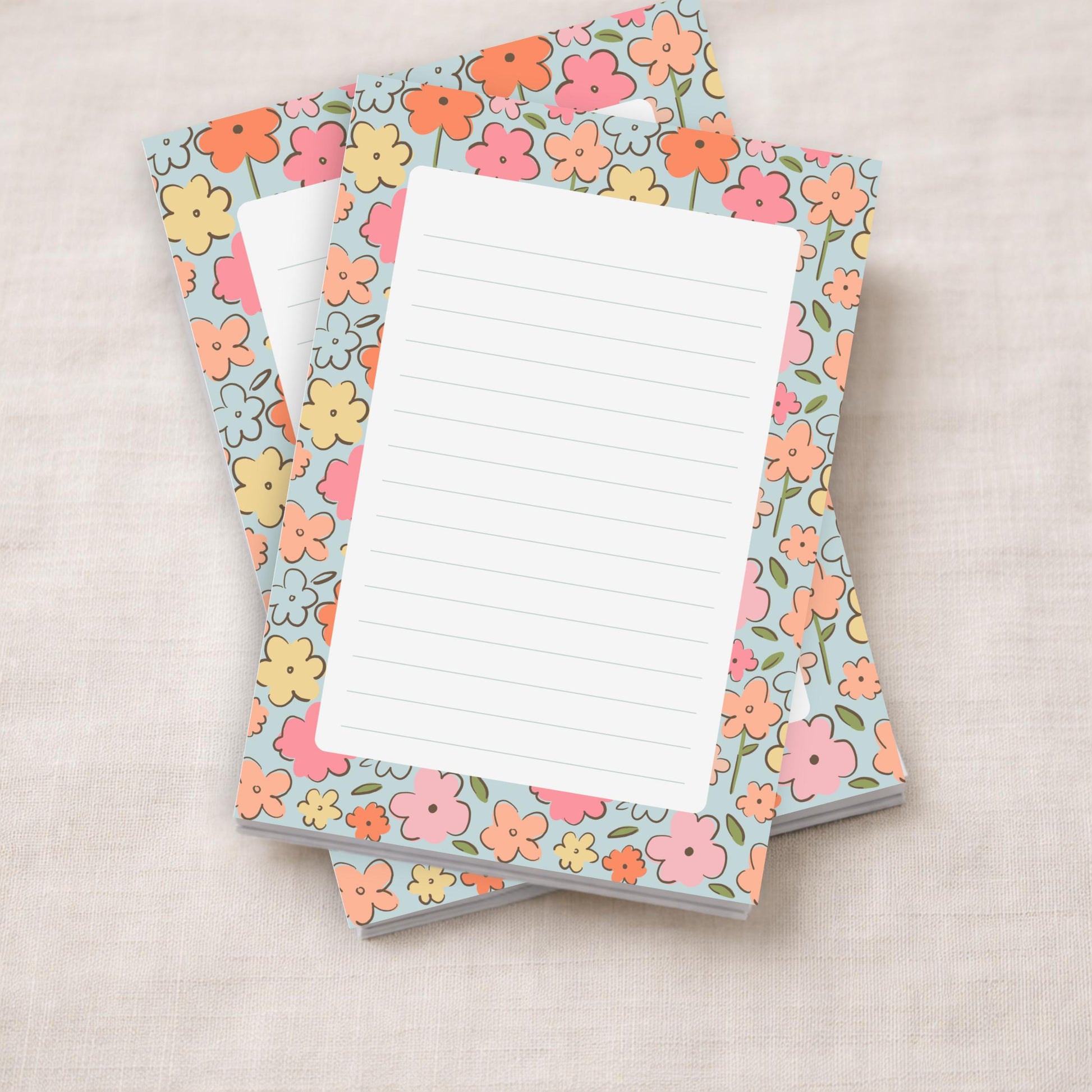 Floral Notepad – 50 Lined Sheets Vintage Botanical Desk Stationery by The Saltwater Press