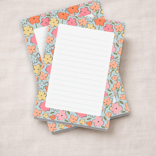 Floral Notepad – 50 Lined Sheets Vintage Botanical Desk Stationery by The Saltwater Press