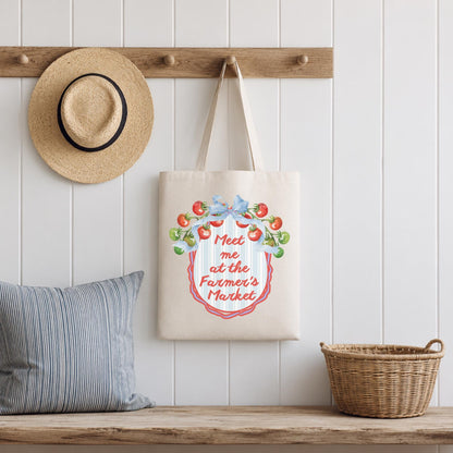 Farmers Market Bag – Canvas Reusable Shopping Tote for Groceries by The Saltwater Press