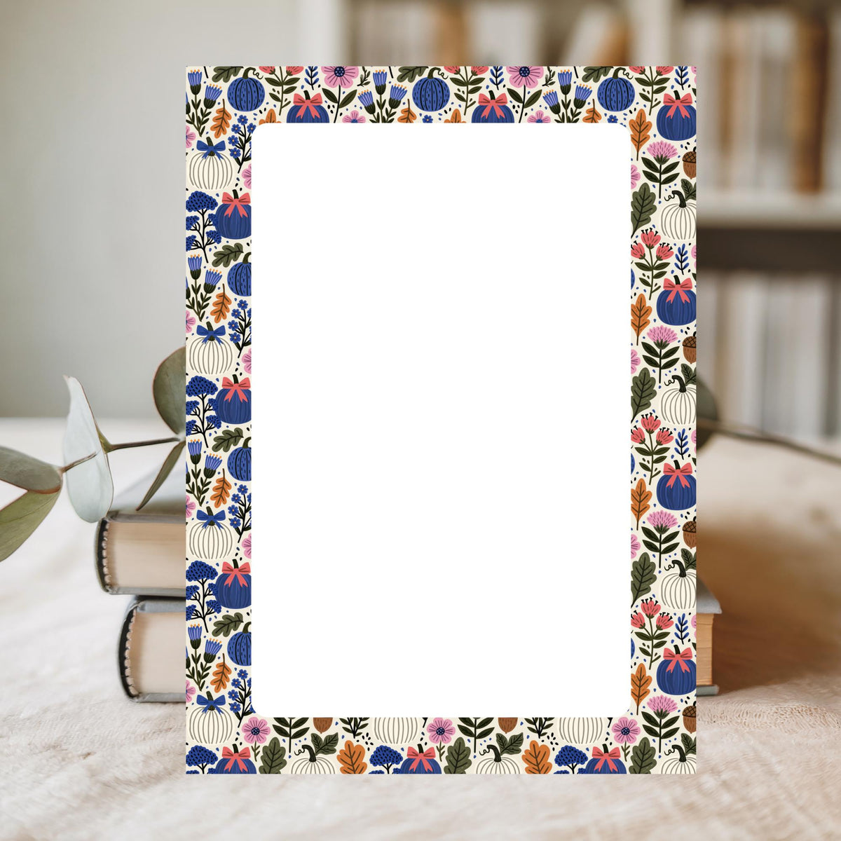 Fall Notepad – Pumpkin Floral Design with 50 Lined Pages for Teachers by The Saltwater Press