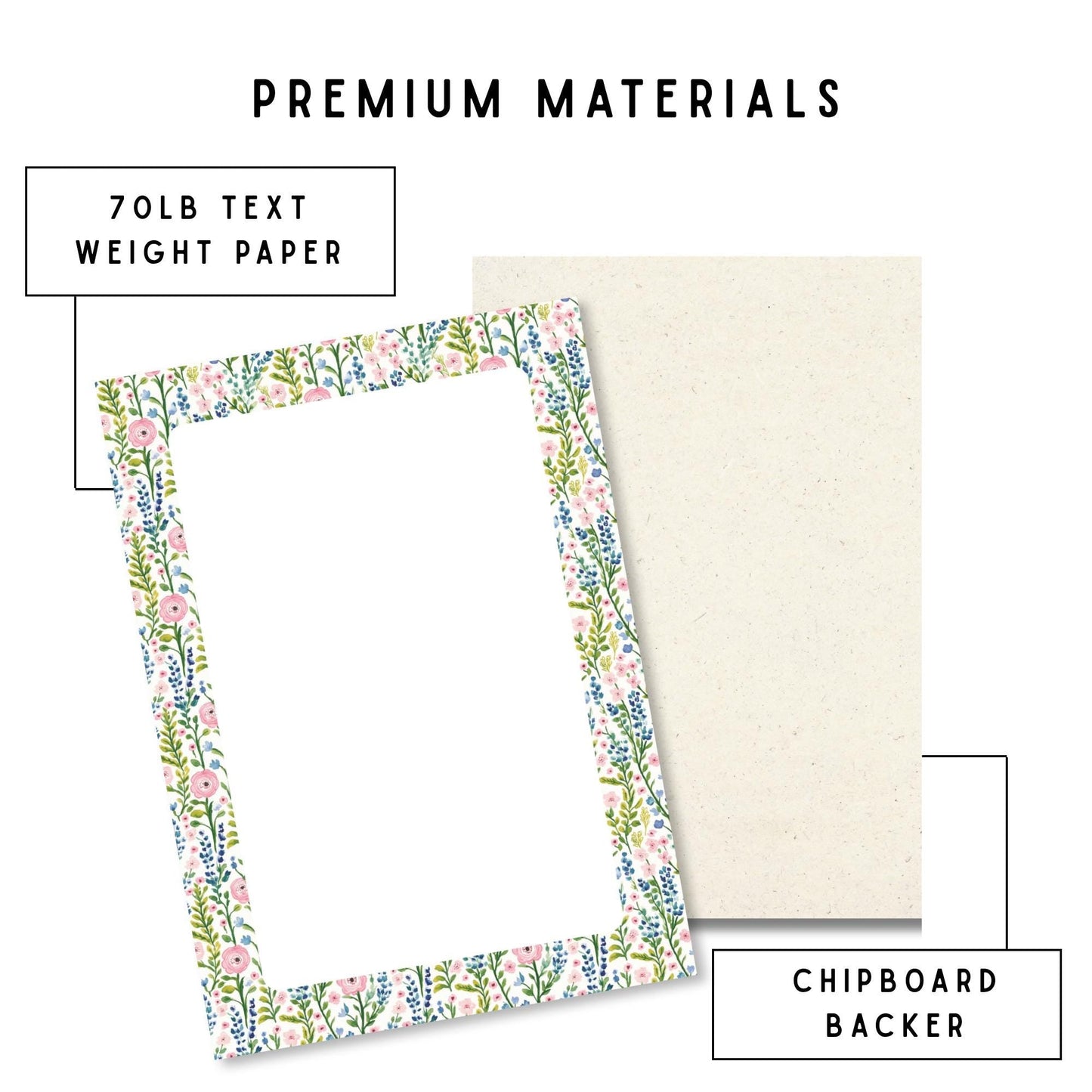 Floral Notepad – 50sheet Botanical Writing Paper with Pink Ranunculus by The Saltwater Press