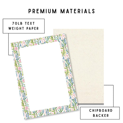 Floral Notepad – 50sheet Botanical Writing Paper with Pink Ranunculus by The Saltwater Press