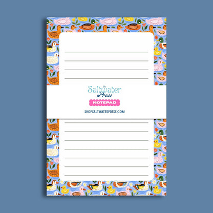 Duck Lined Notepad – 50 Tearaway Sheets Colorful Bird Stationery Gift by The Saltwater Press